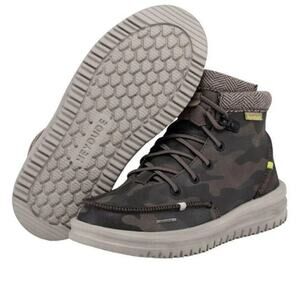 Hey Dude Bradley Moccasin Boot Water Repellent Leather High Top Woodland Camo 12